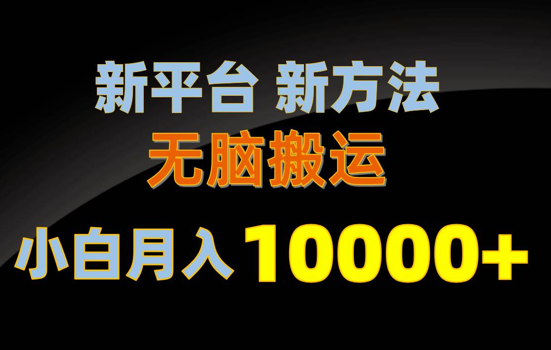 新平臺新方法，無腦搬運(yùn)，月賺10000+，小白輕松上手不動(dòng)腦