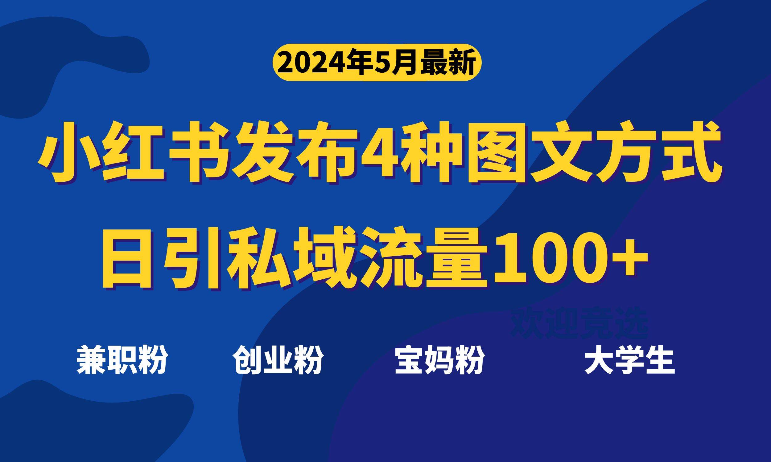 最新小紅書發(fā)布這四種圖文,日引私域流量100+不成問題,