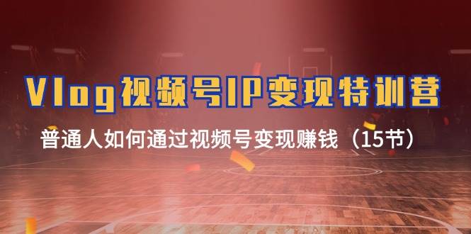 Vlog 視頻號IP變現特訓營，普通人如何通過視頻號變現賺錢（15節）插圖