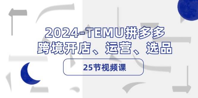 2024-TEMU拼多多·跨境開店、運營、選品（25節視頻課）